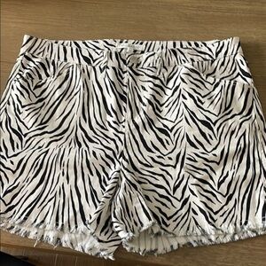Workshop Republic Clothing Black and White Jean Shorts for Effortless Style